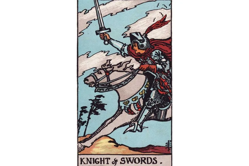 Knight of Swords Tarot Card Meaning Decisive Action & Swift Change