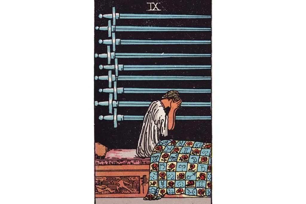 Nine of Swords Tarot Card Meaning Depths of Anxiety & Insight