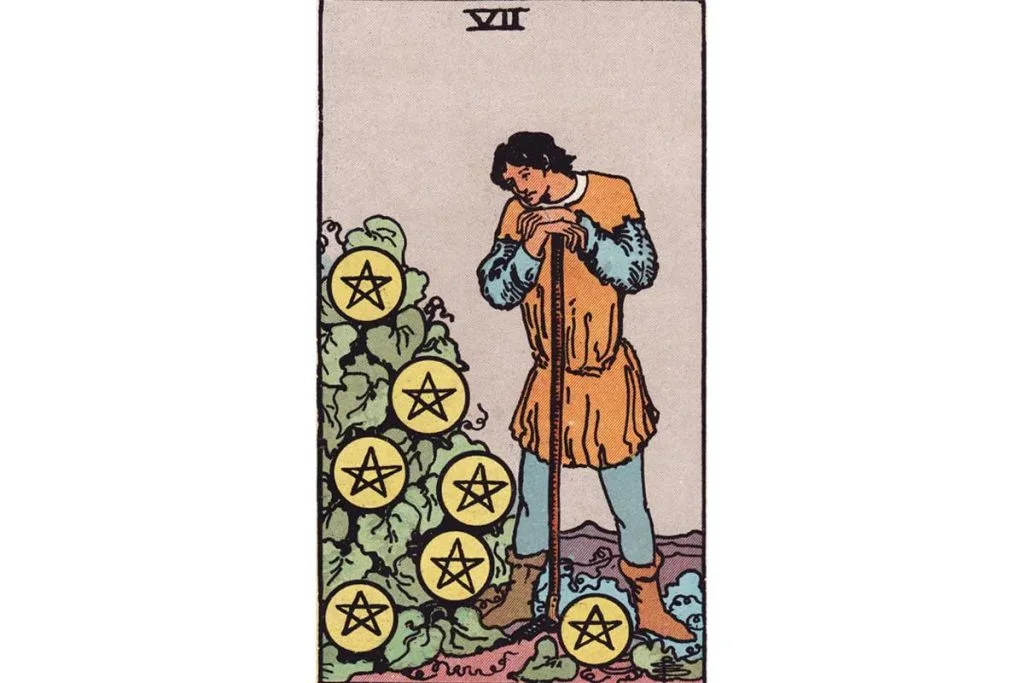 Seven of Pentacles Tarot Card Meaning Insights into Patience & Growth