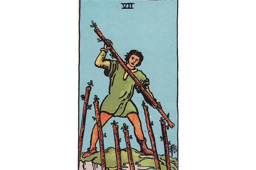 Seven of Wands Tarot Card Meaning: Mastering Challenges with Courage