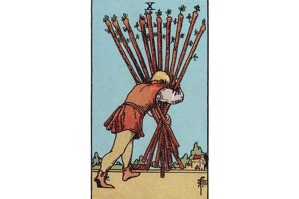 Ten of Wands Tarot Card Meaning: Unburdening the Heaviness
